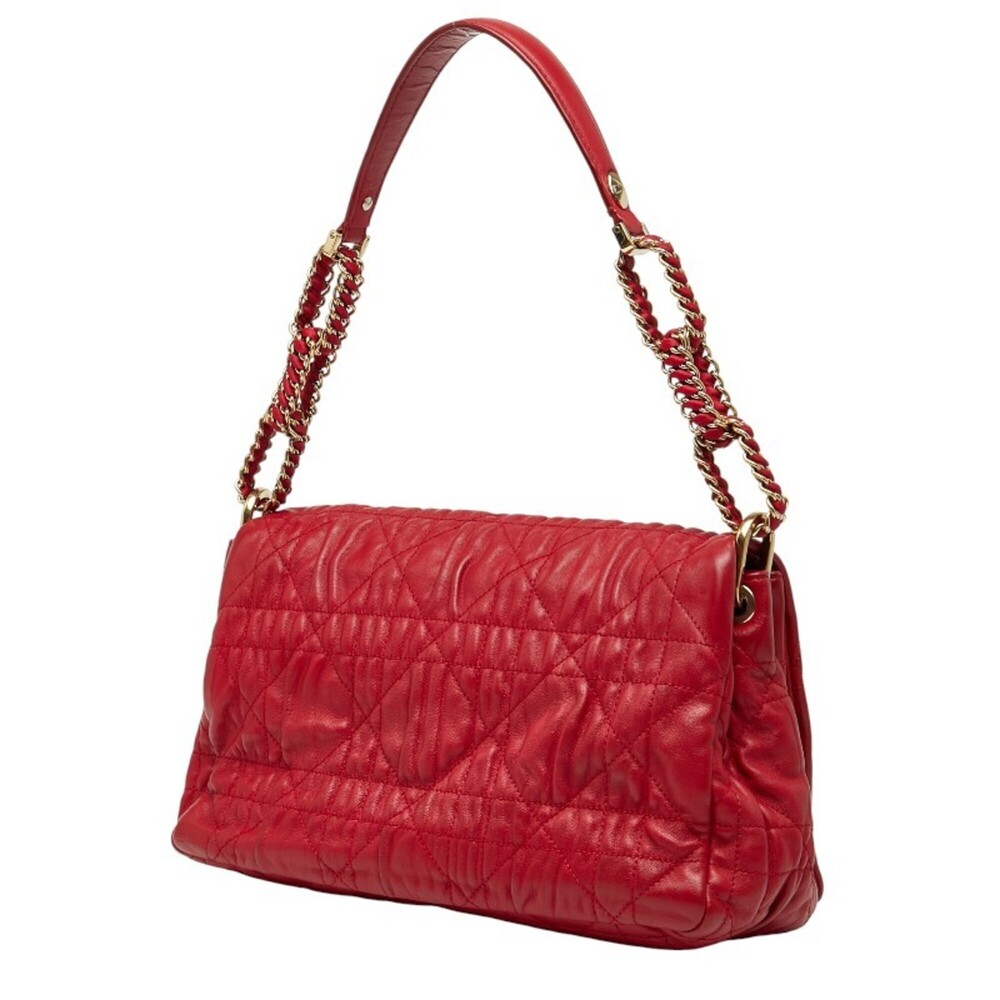 CHRISTIAN DIOR Red Leather Shoulder Bag - Picture 2 of 10